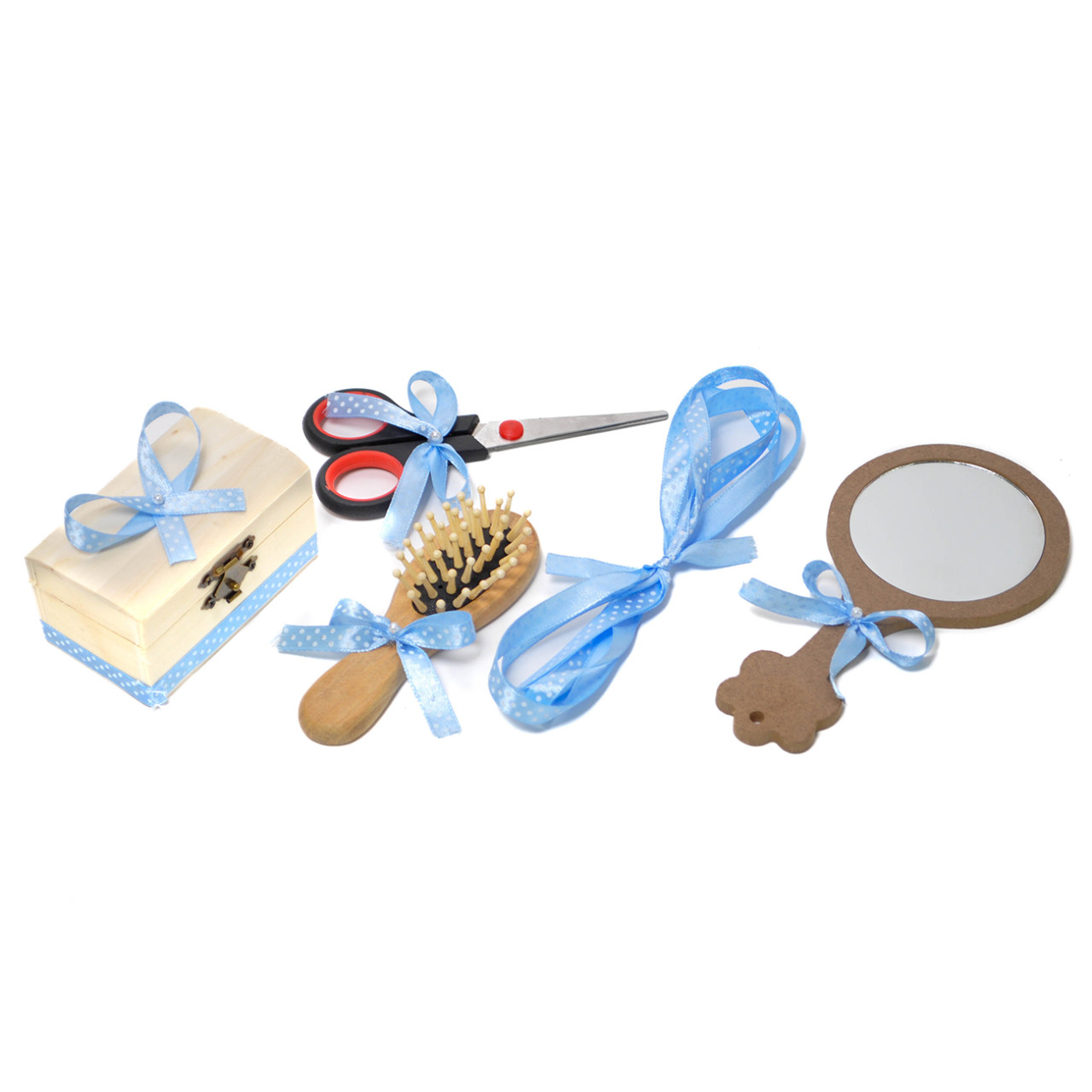 Tavita mot personalizata cu poza, text, nume si data ce contine 6 piese cu fundite bleu cu buline - Animalute - 35x20 cm - TPM-100 - imagine 3